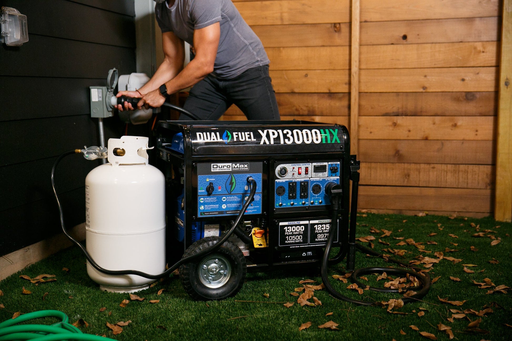 13,000 Watt Dual Fuel Portable HX Generator w/ CO Alert