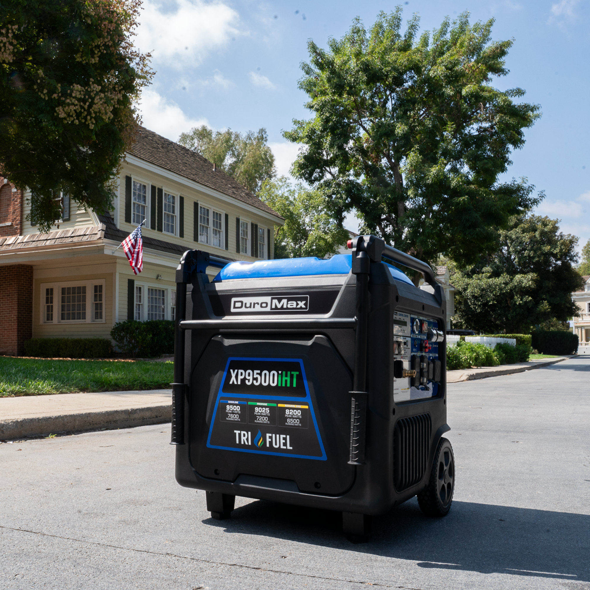 9,500 Watt Portable Tri Fuel Inverter Generator - Quiet, Low THD