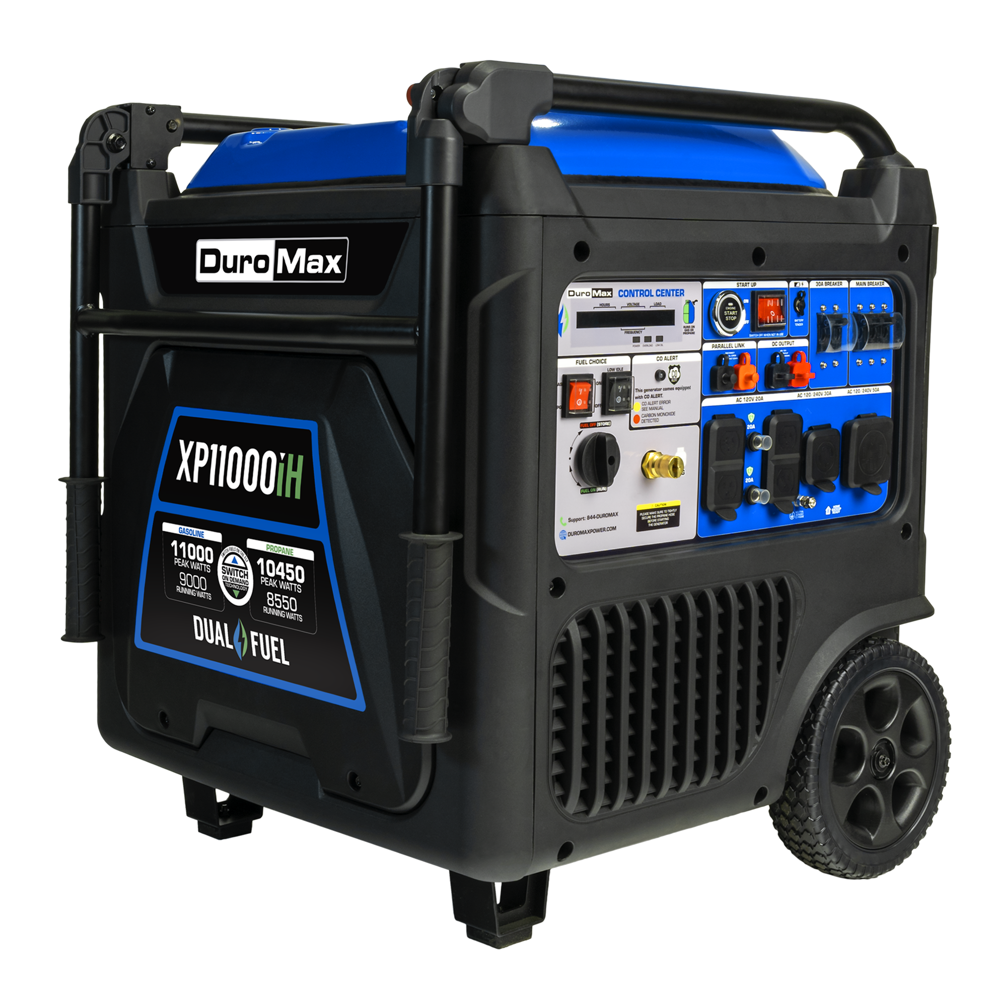 11,000 Watt Portable Dual Fuel Inverter Generator - Quiet, Low THD