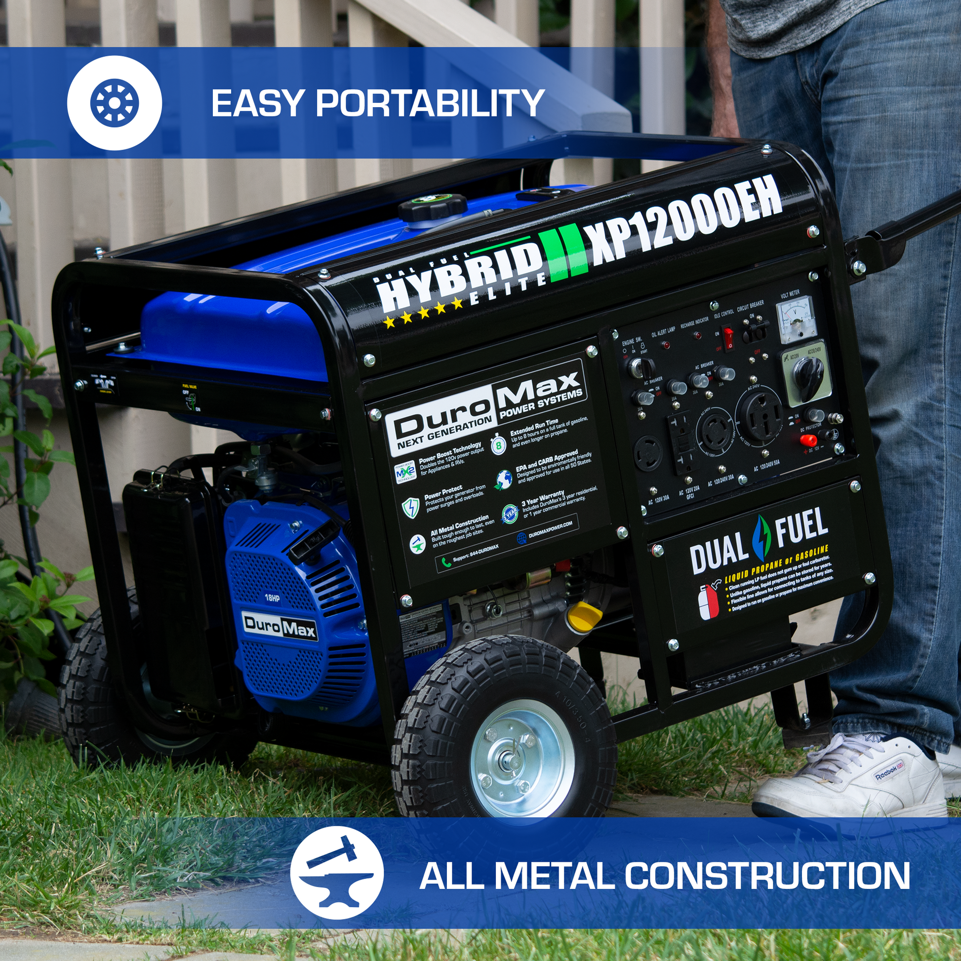 12,000 Watt Dual Fuel Portable Generator