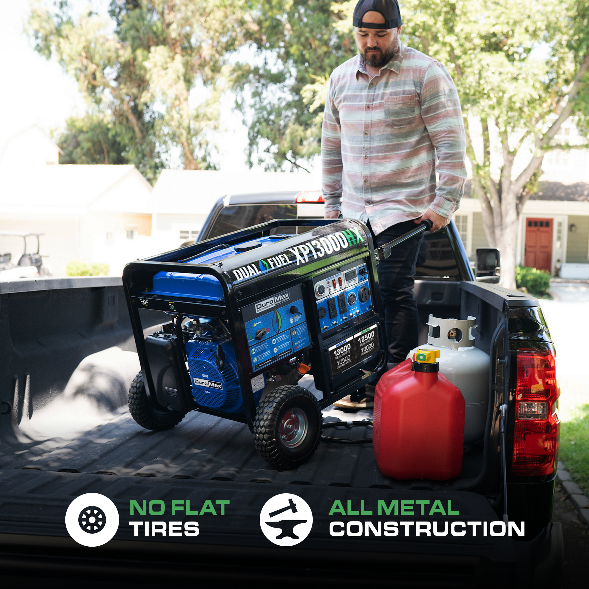 13,000 Watt Dual Fuel Portable HX Generator w/ CO Alert