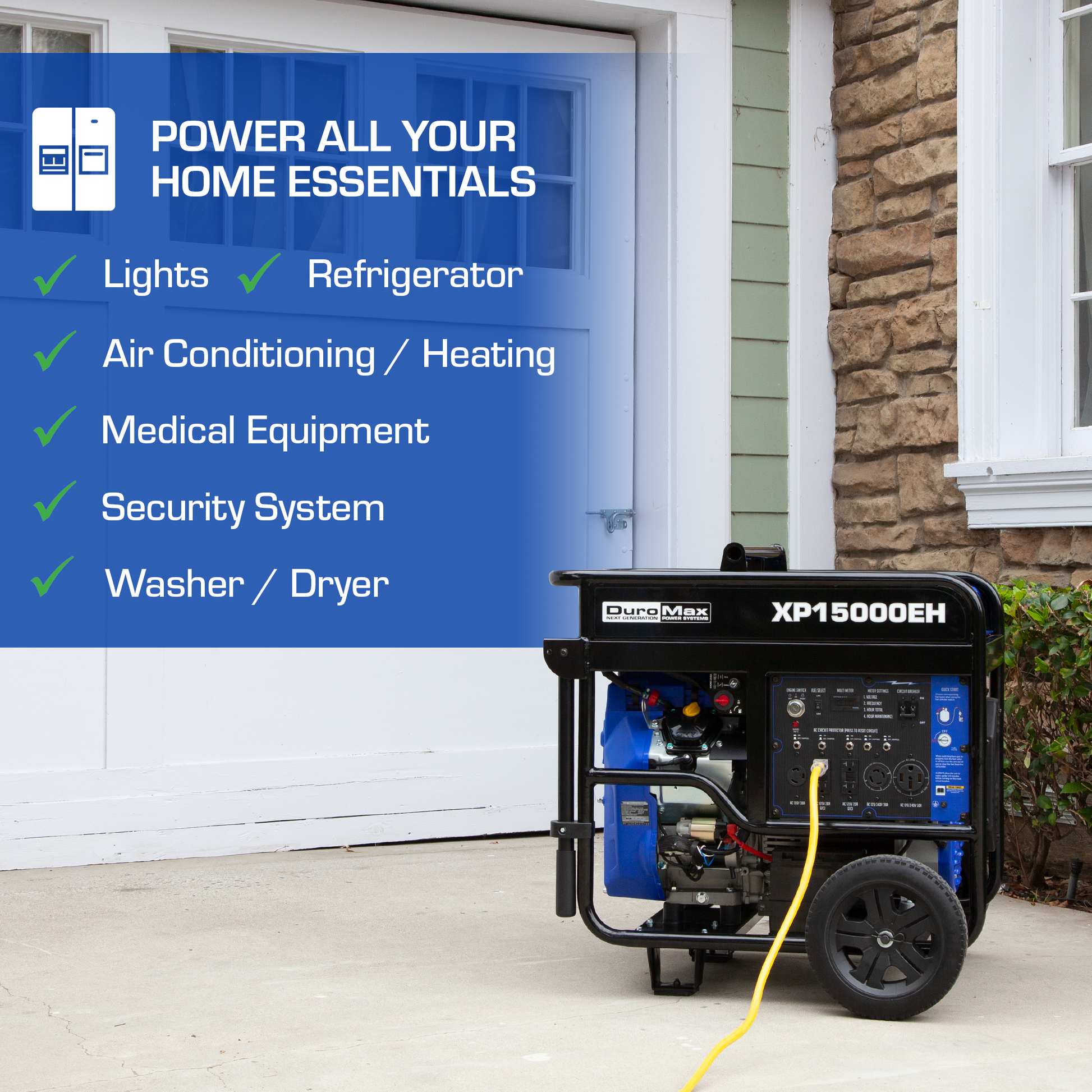 15,000 Watt Dual Fuel Portable Generator
