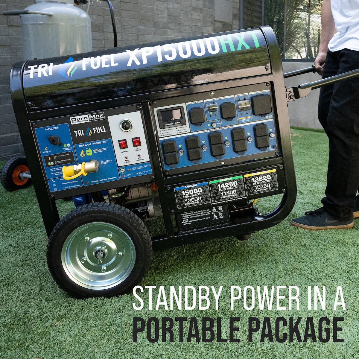15,000 Watt Electric Start Tri Fuel Portable Generator