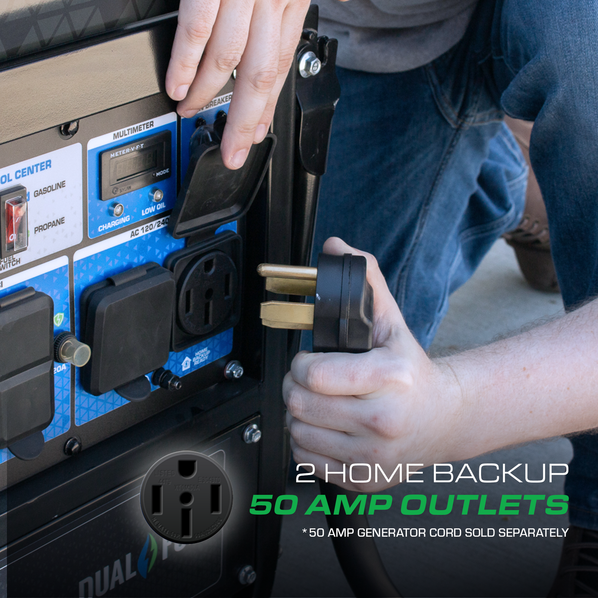 15,000 Watt Electric Start Dual Fuel EFI Portable Generator