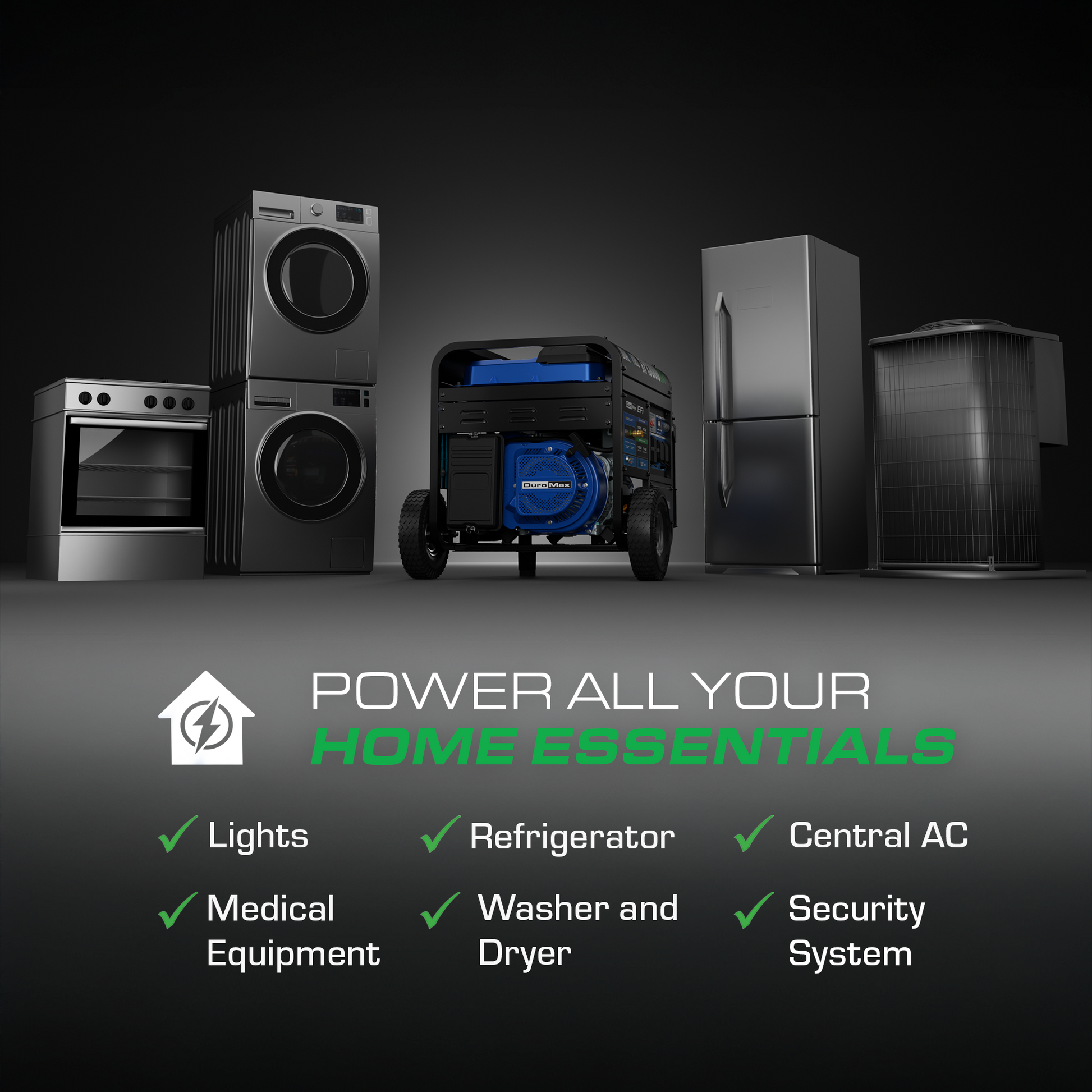 15,000 Watt Electric Start Dual Fuel EFI Portable Generator
