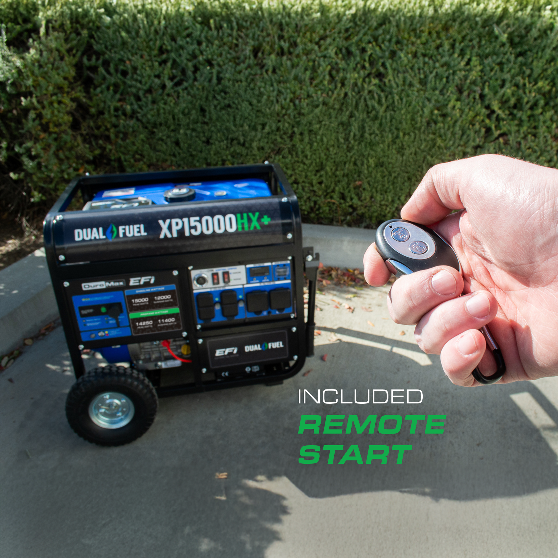 15,000 Watt Electric Start Dual Fuel EFI Portable Generator