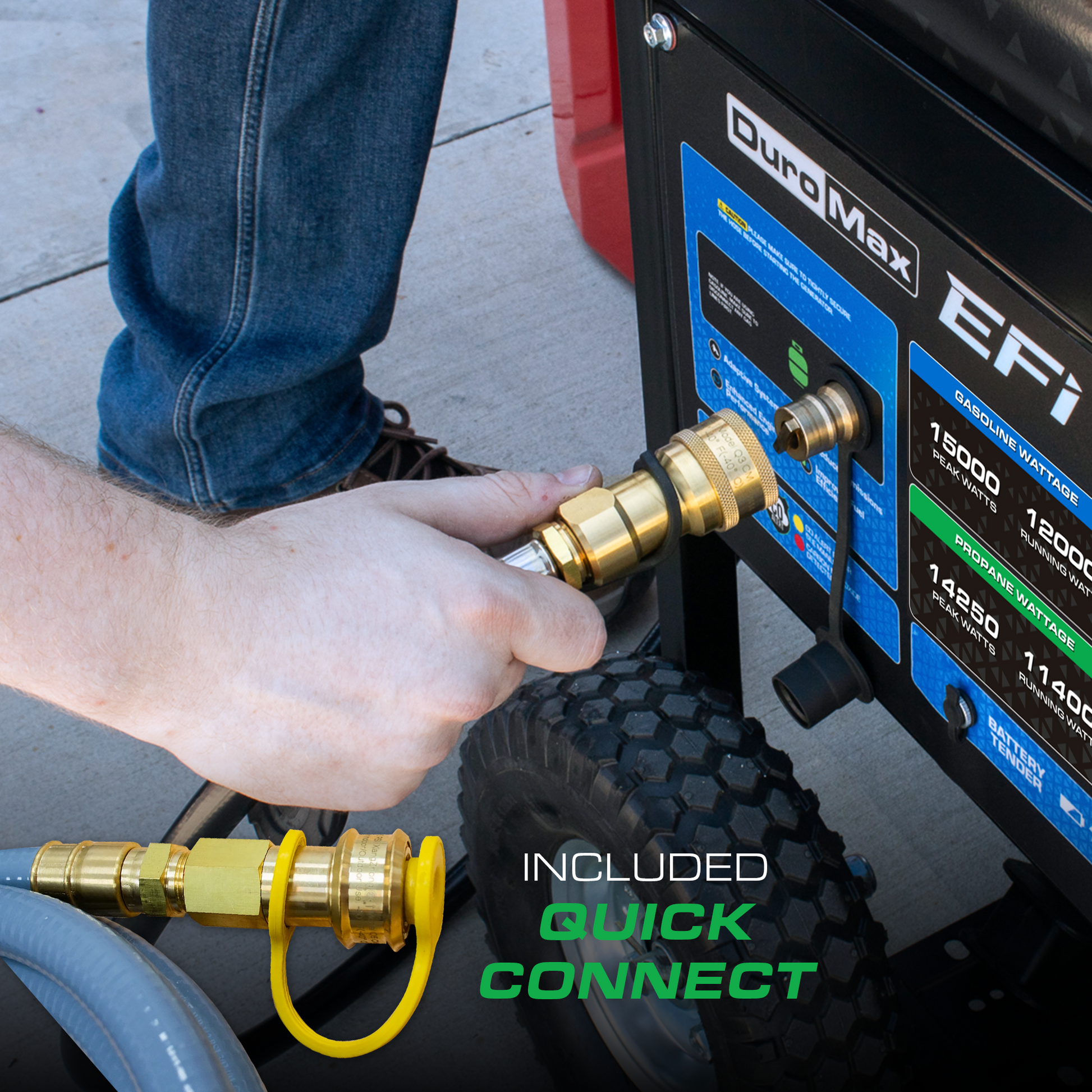 15,000 Watt Electric Start Dual Fuel EFI Portable Generator