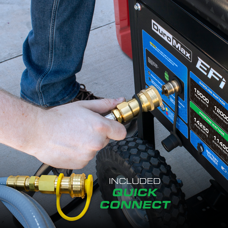 15,000 Watt Electric Start Dual Fuel EFI Portable Generator