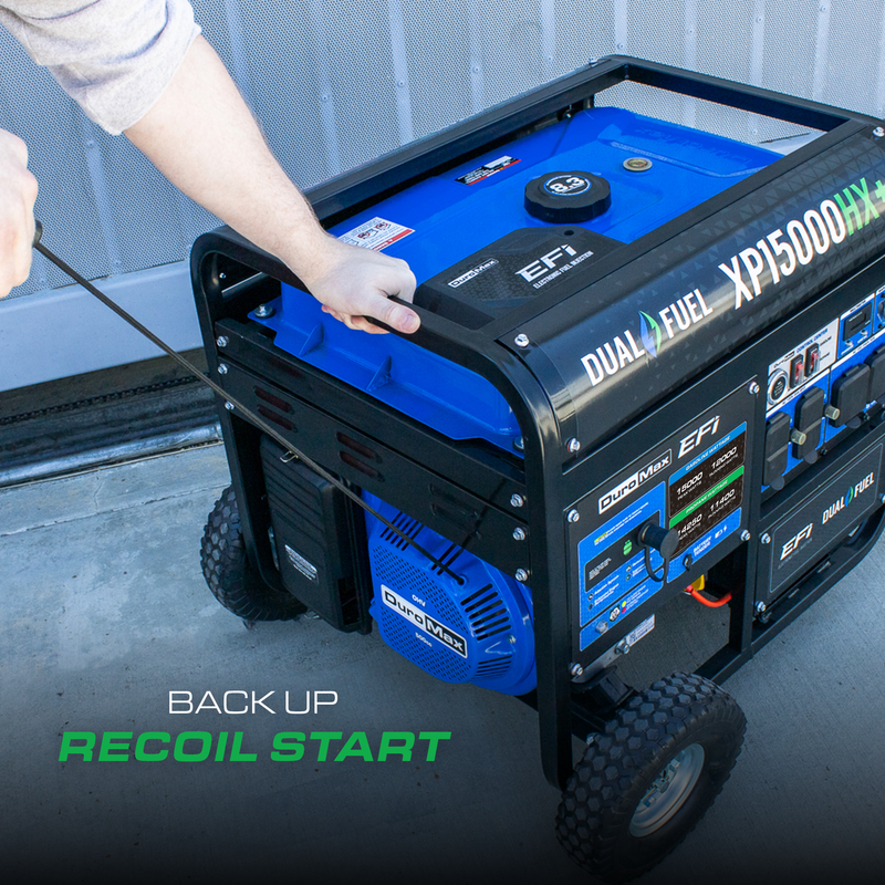 15,000 Watt Electric Start Dual Fuel EFI Portable Generator