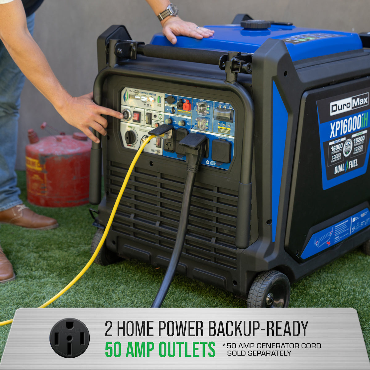 16,000 Watt Portable Dual Fuel Inverter Generator - Quiet, Low THD