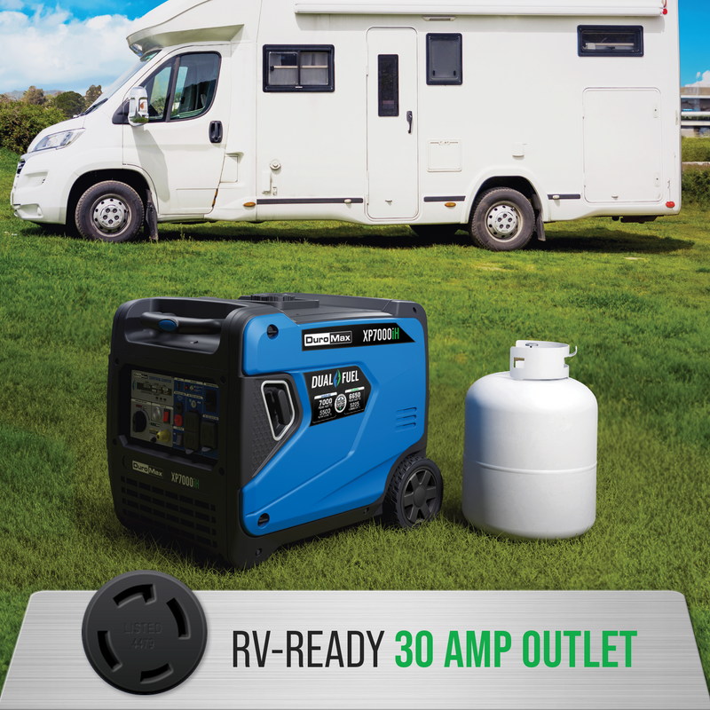 7,000 Watt Portable Dual Fuel Inverter Generator - Quiet, Low THD
