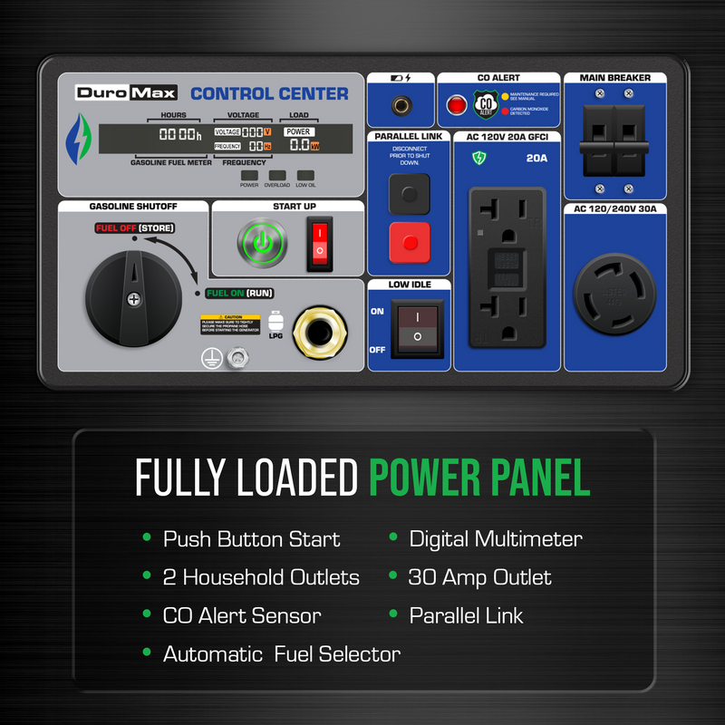 7,000 Watt Portable Dual Fuel Inverter Generator - Quiet, Low THD