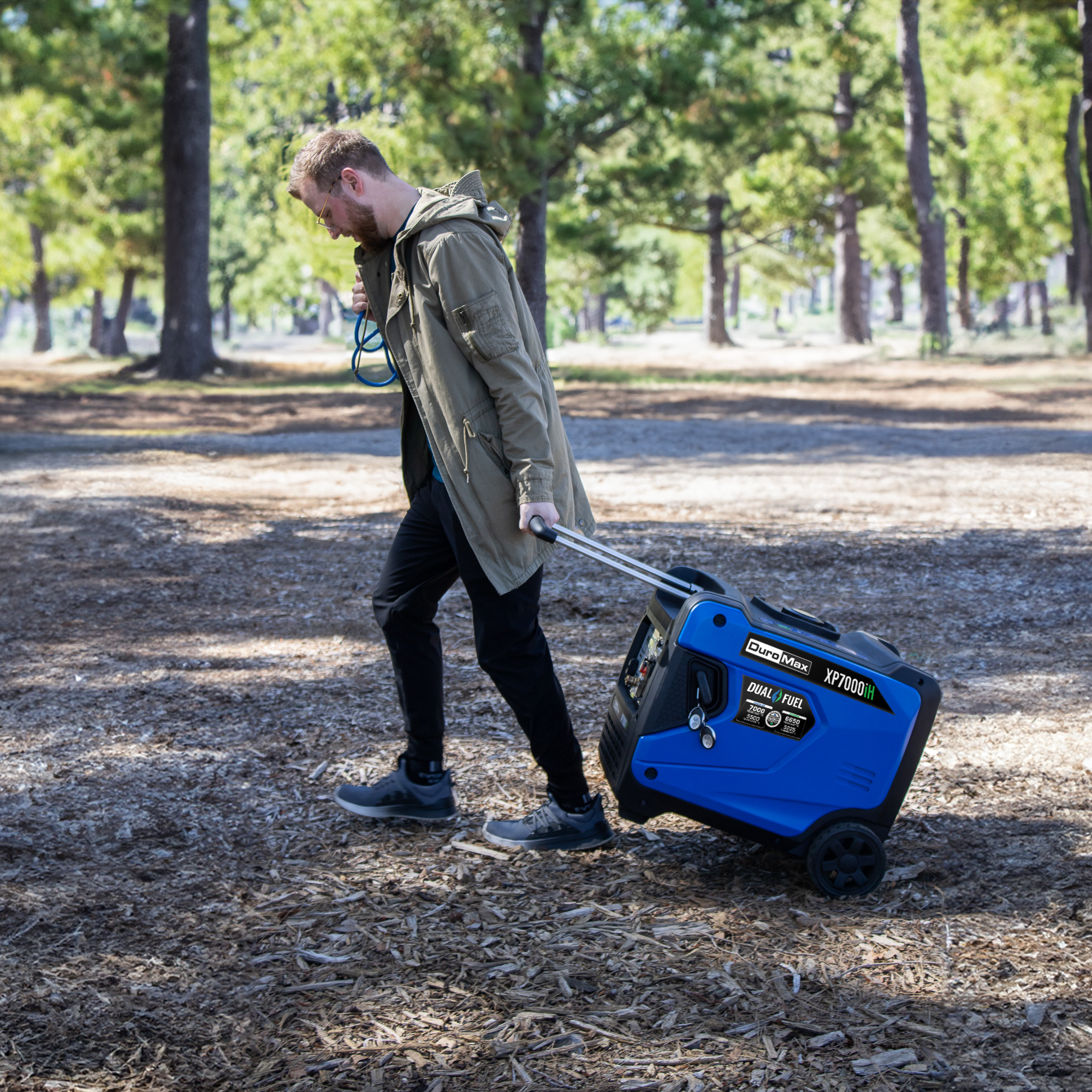 7,000 Watt Portable Dual Fuel Inverter Generator - Quiet, Low THD