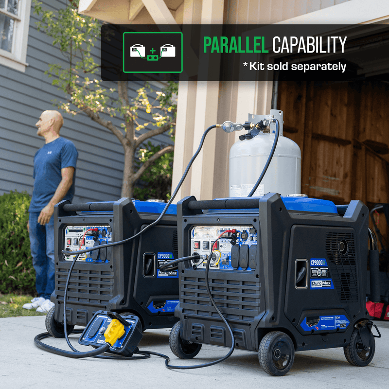 9,000 Watt Portable Dual Fuel Inverter Generator - Quiet, Low THD