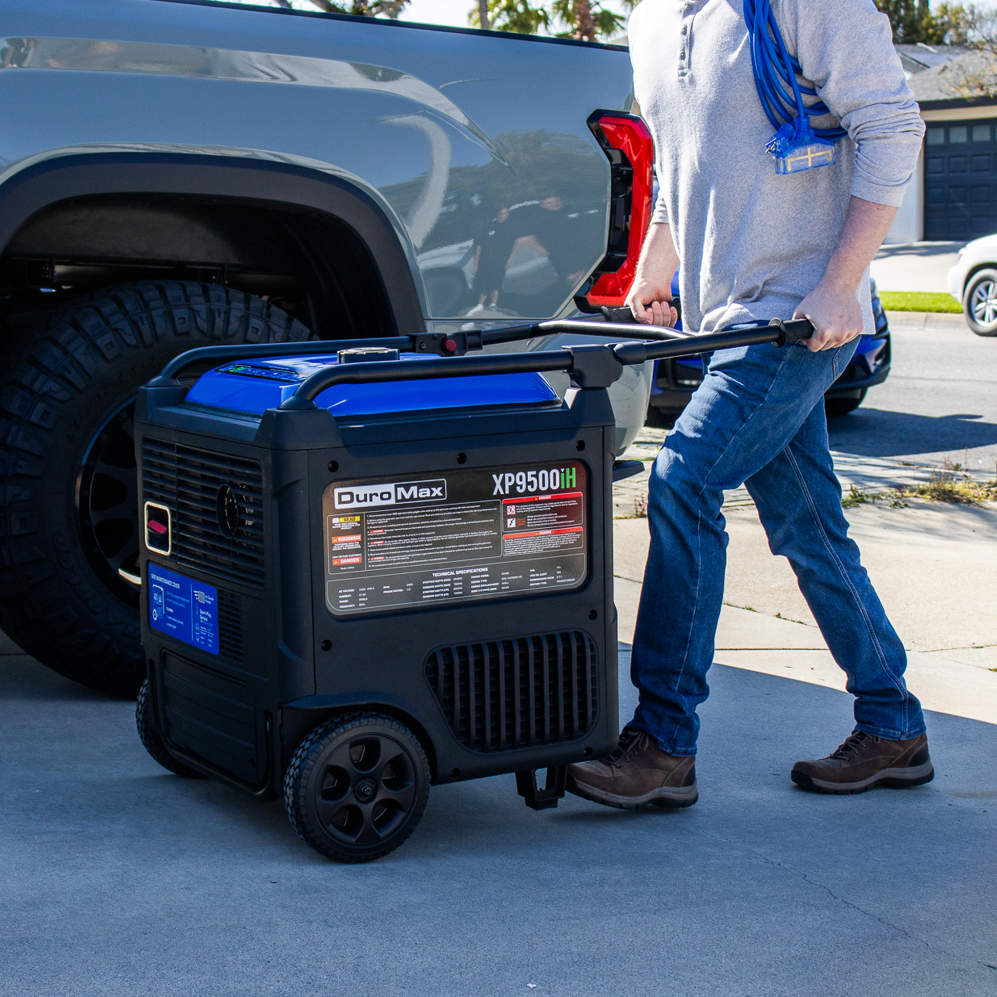 9,500 Watt Portable Dual Fuel Inverter Generator - Quiet, Low THD