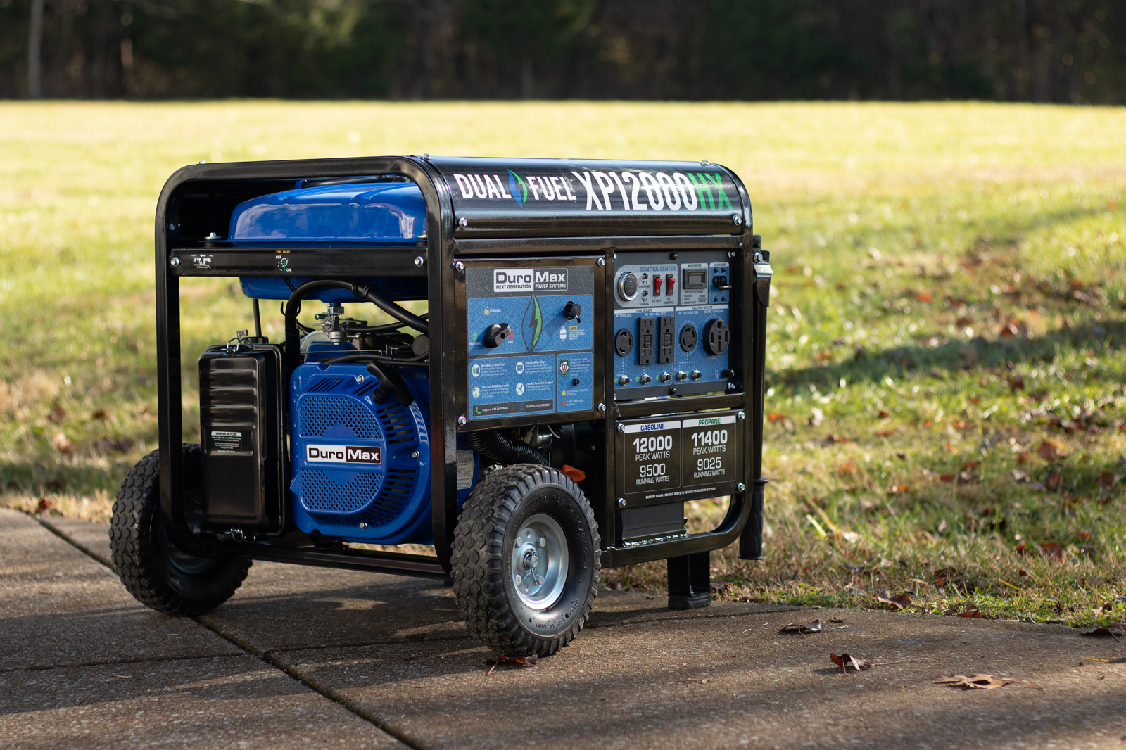 12,000 Watt Dual Fuel Portable HX Generator w/ CO Alert
