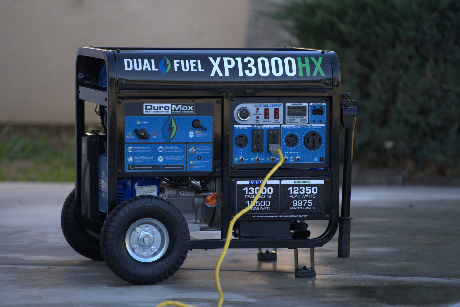 13,000 Watt Dual Fuel Portable HX Generator w/ CO Alert