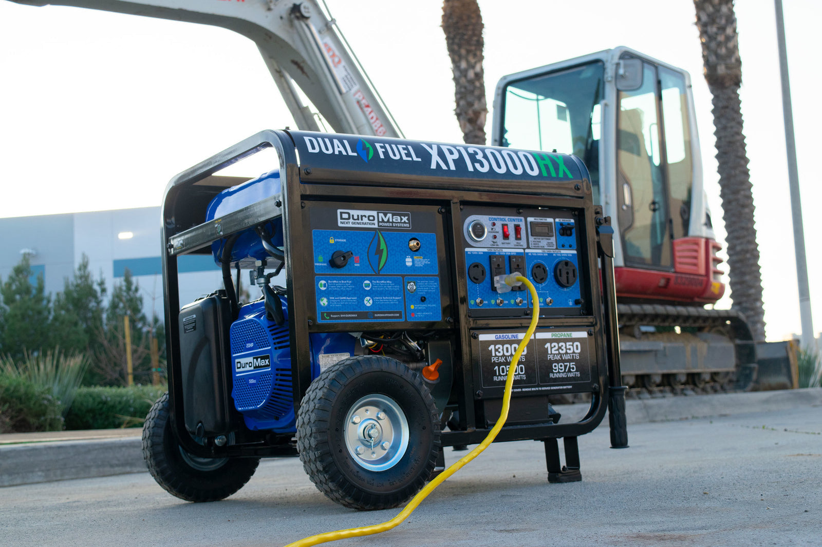 13,000 Watt Dual Fuel Portable HX Generator w/ CO Alert