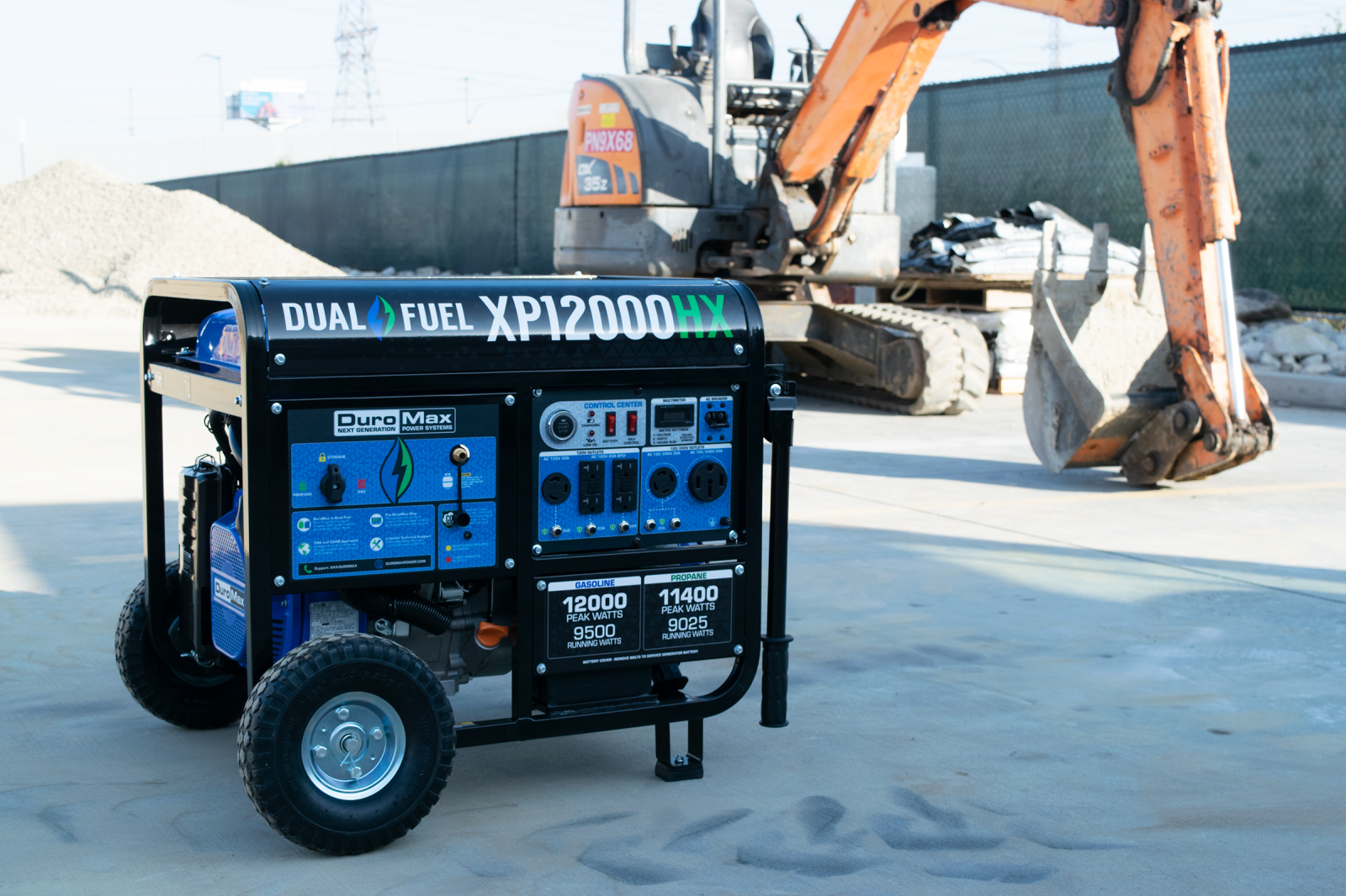 12,000 Watt Dual Fuel Portable HX Generator w/ CO Alert