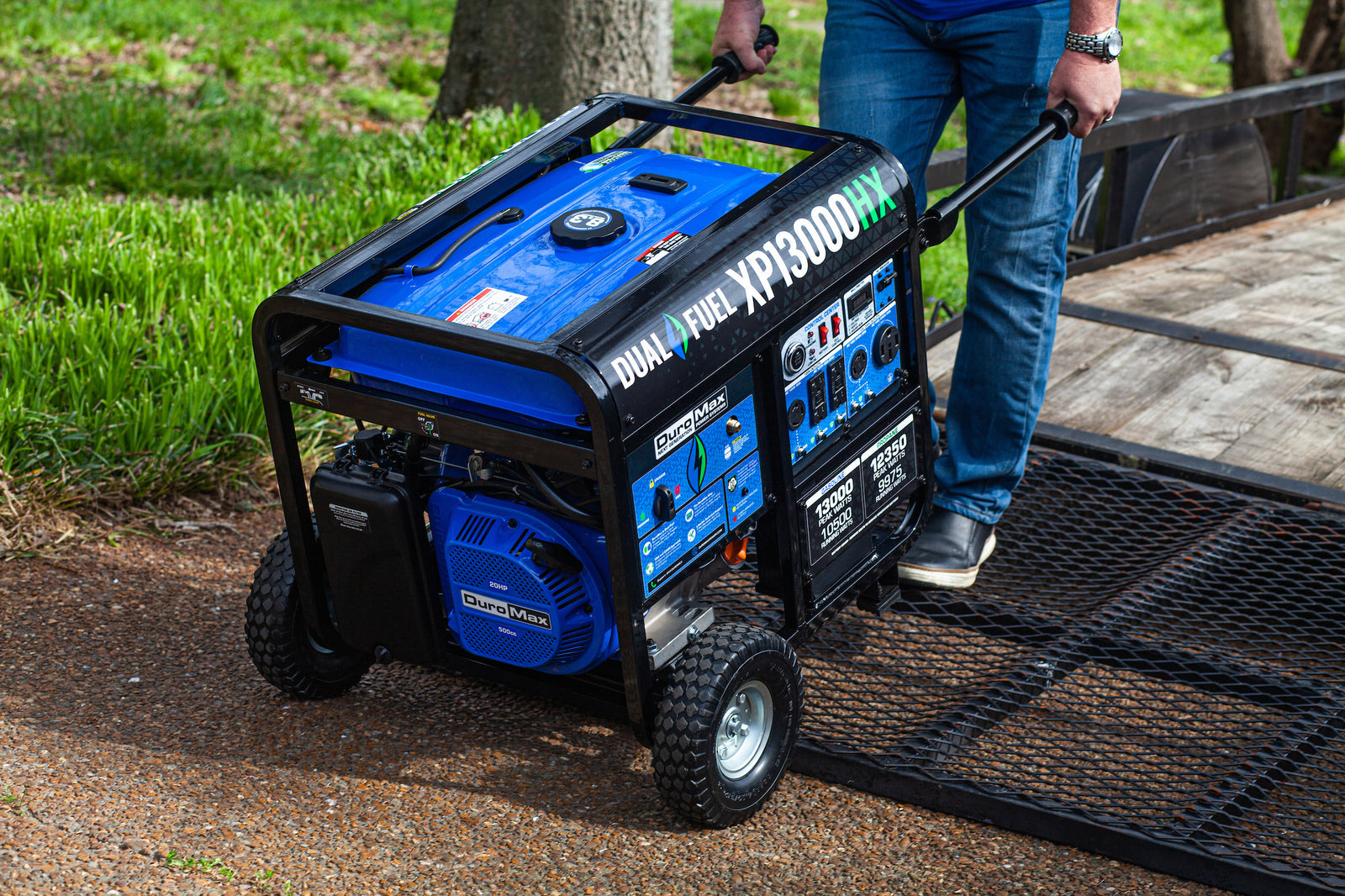 13,000 Watt Dual Fuel Portable HX Generator w/ CO Alert