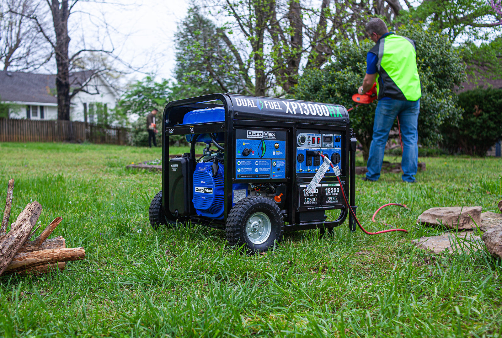 13,000 Watt Dual Fuel Portable HX Generator w/ CO Alert