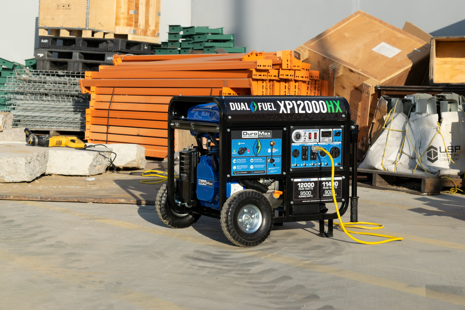 12,000 Watt Dual Fuel Portable HX Generator w/ CO Alert